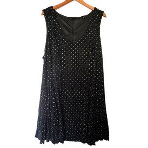 Torrid Black Fit and Flare Midi Dress with White Dots